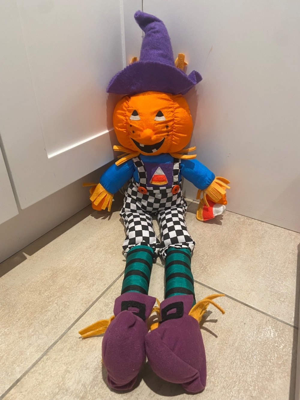 Jackolantern scarecrow Halloween nylon plush vintage 1995